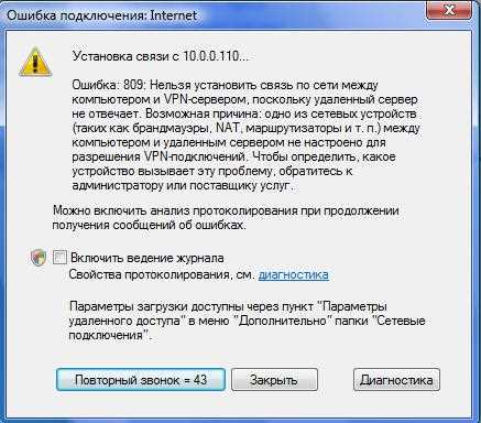 В чем причина ошибки VPN 809