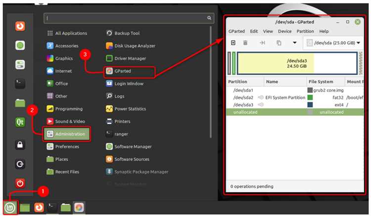 Простая установка и быстрое использование GParted на Linux Mint
